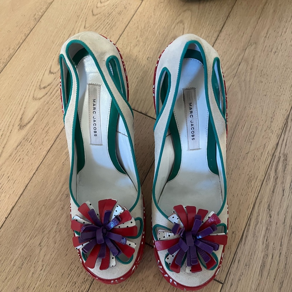 Vintage Marc Jacobs Women's Multicolor Flower Embellished Shoes
